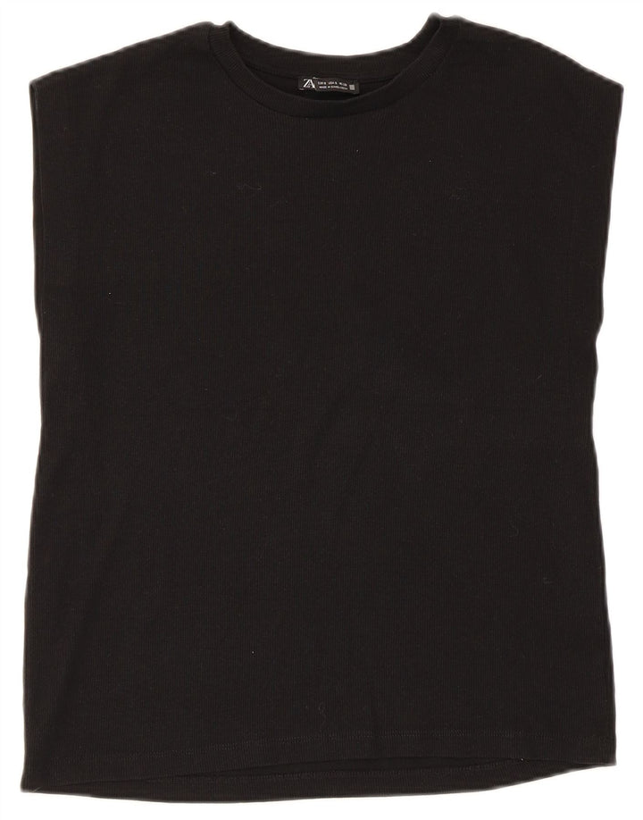 Vestă pentru femei Zara UK 10 Bumbac negru mic