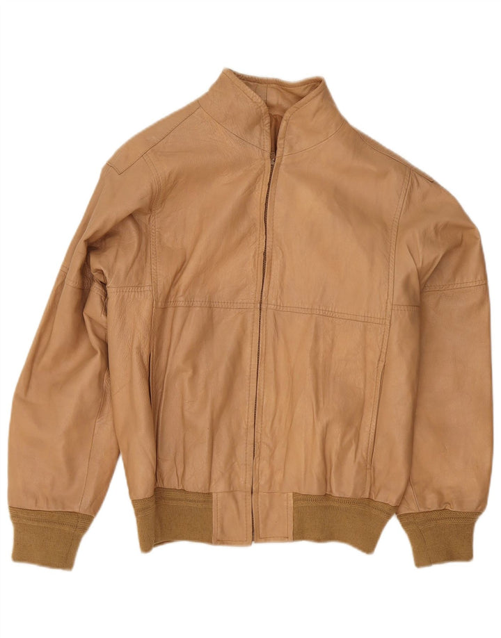 Geacă Bomber din piele vintage pentru femei IT 48 XL Bej