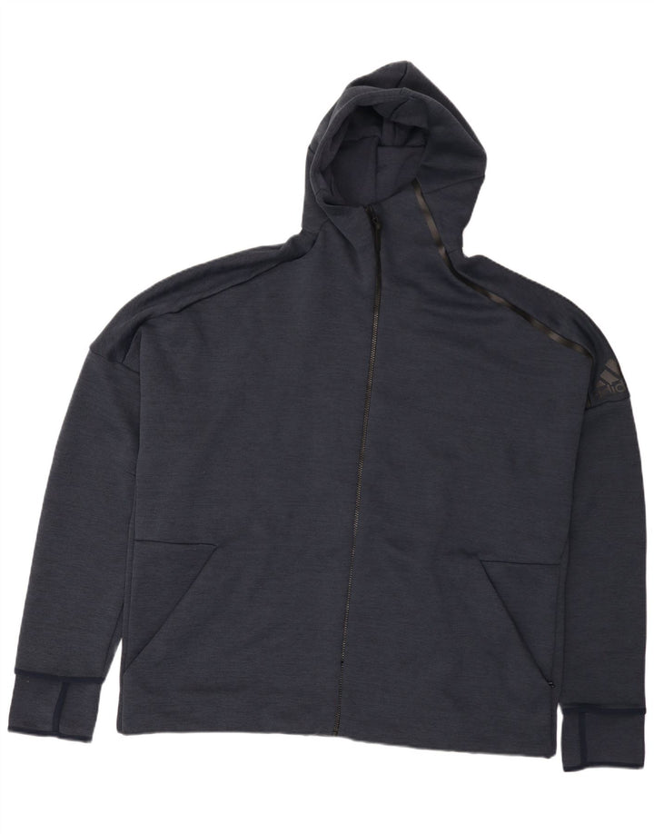 Pulover Adidas pentru bărbați, cu fermoar, 2XL, poliester bleumarin