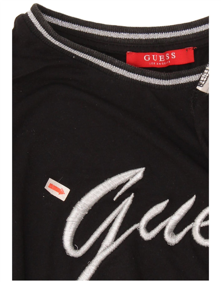 Tricou grafic supradimensionat pentru femei GUESS UK 6 XS Negru