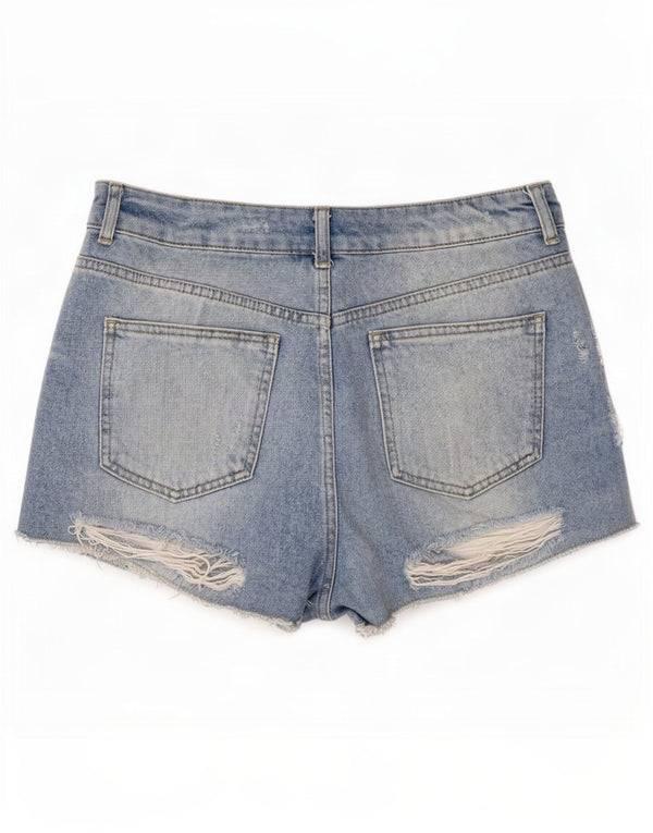 Topshop Womens Moto Distressed Denim Shorts Medium W30 Blue Cotton