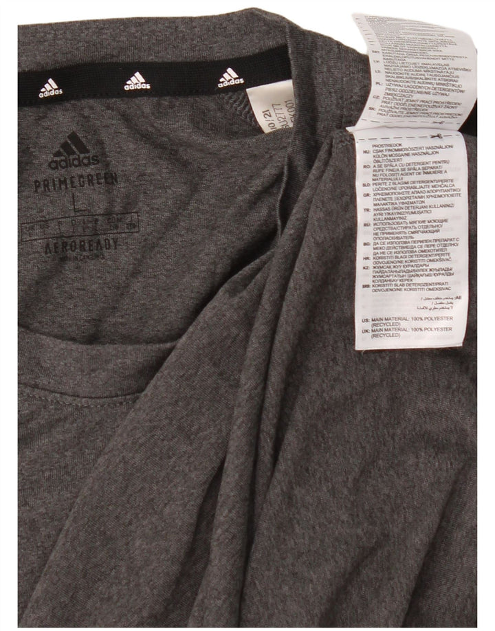 Tricou Adidas Aeroready pentru bărbați Top mare din poliester gri