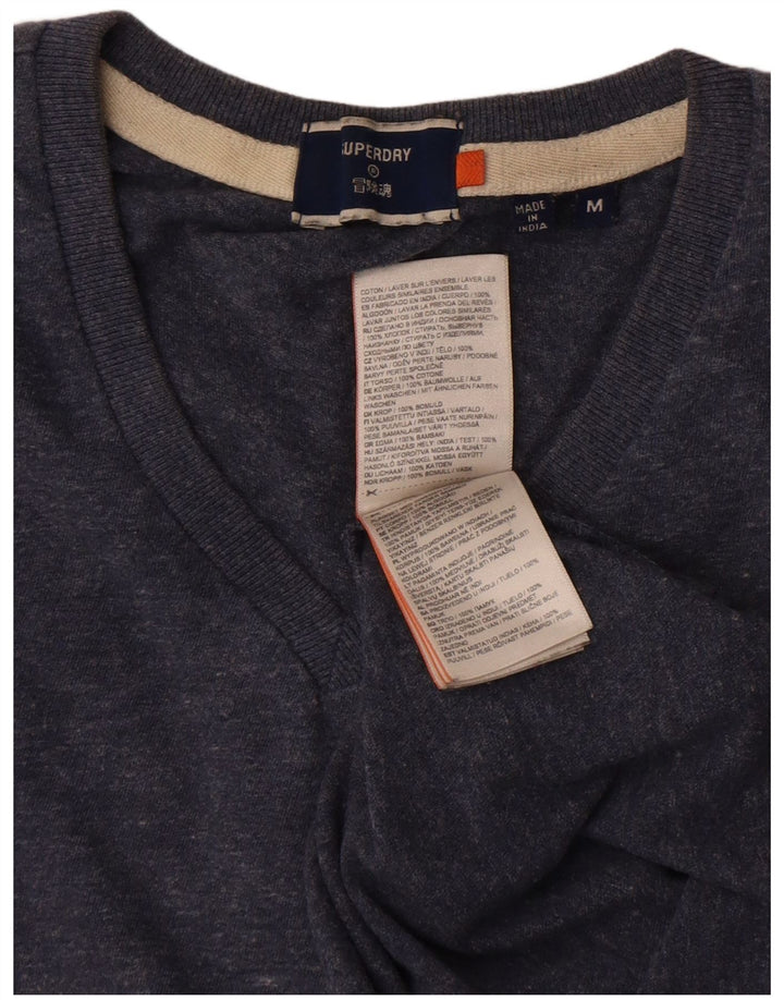 Tricou Superdry pentru bărbați Top mediu din bumbac bleumarin