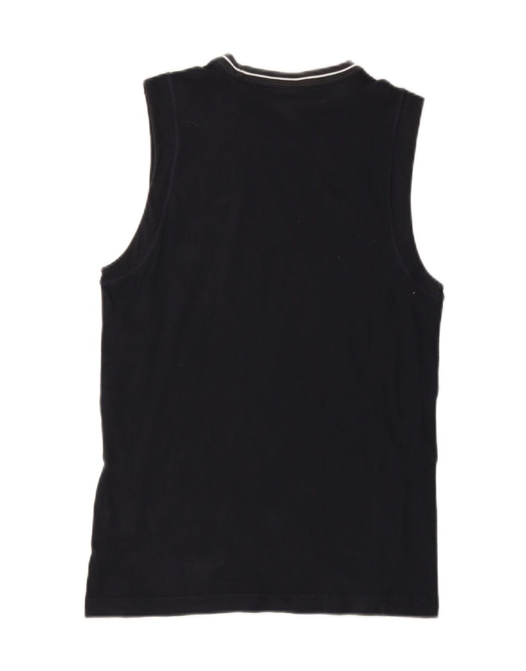 CHAMPION Mens Vest Top Small Navy Blue Cotton