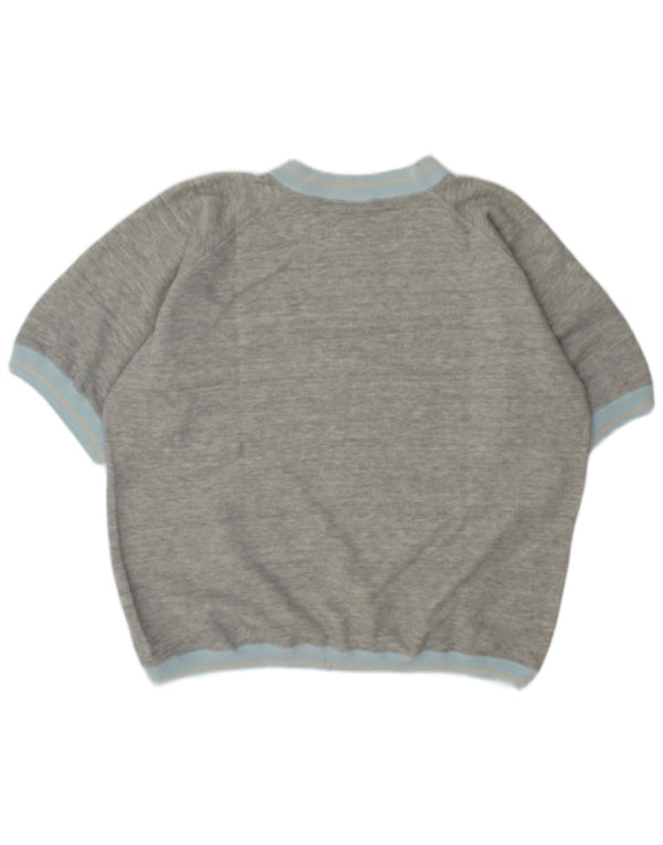 Jinglers Womens Oversized Graphic Sweatshirt Jumper UK 10 Small Grey