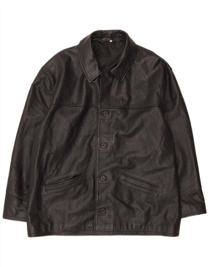 Geacă din piele vintage pentru bărbați IT 52 XL din piele neagră