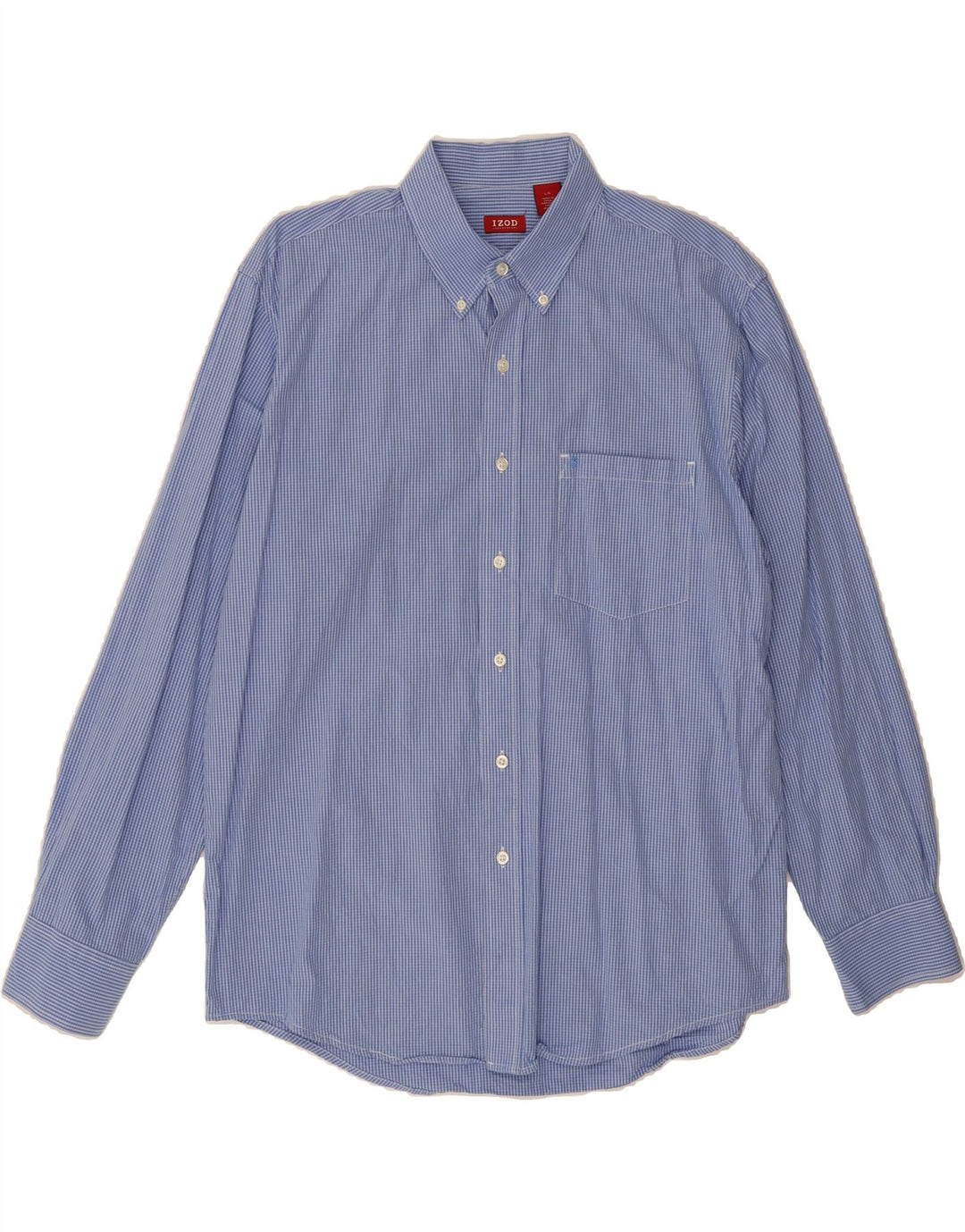 IZOD Mens Shirt Large Blue Check Cotton Vintage Izod and Second-Hand Izod from Messina Hembry 