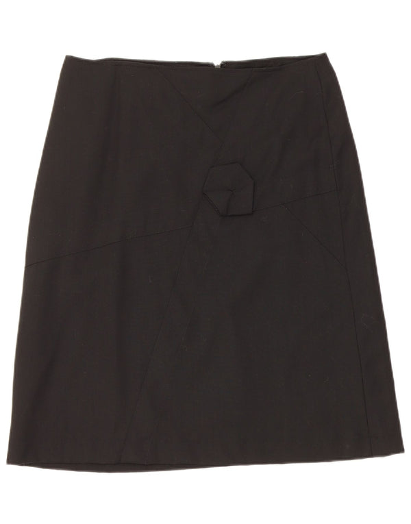 Imbracaminte pentru femei Fusta A-Line UK 12 Medium W30 Lână neagră