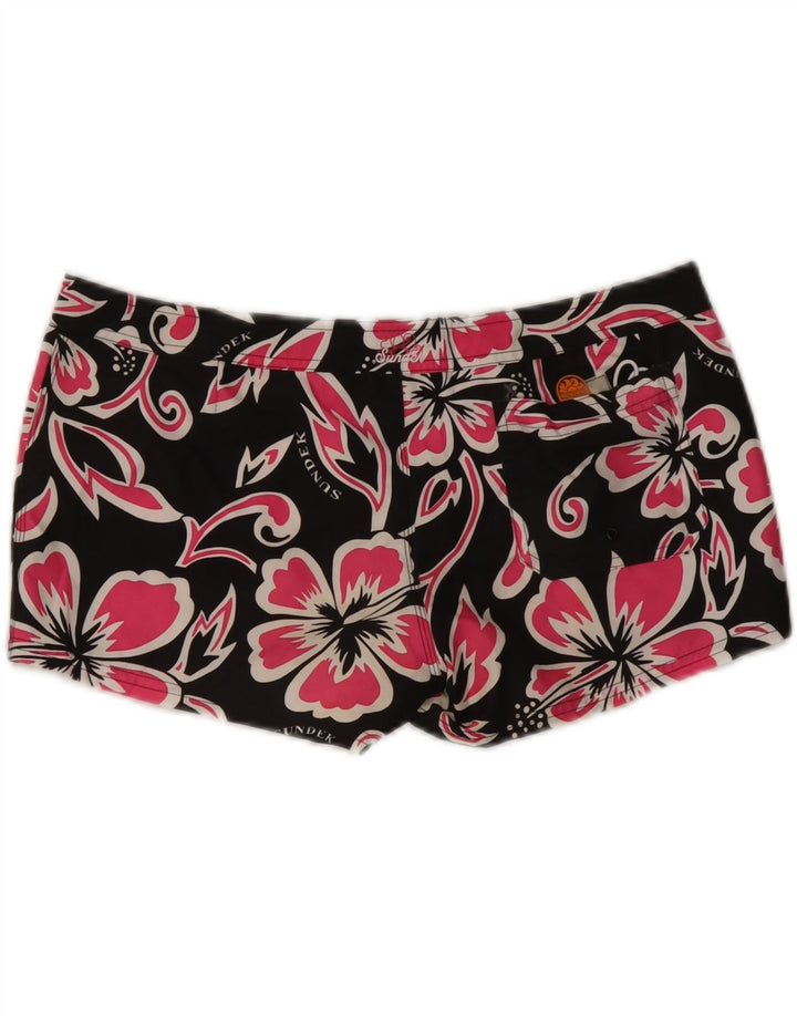 SUNDEK Pantaloni scurți de înot pentru femei US 6 Medium Black Floral Poliester