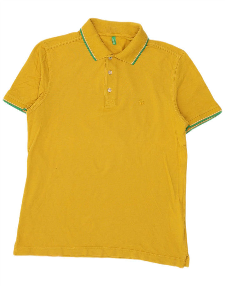 Tricou polo pentru bărbați BENETTON Bumbac galben mic