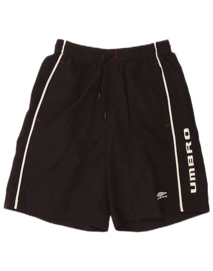 Pantaloni scurți sport grafic Umbro pentru bărbați, poliester mediu negru