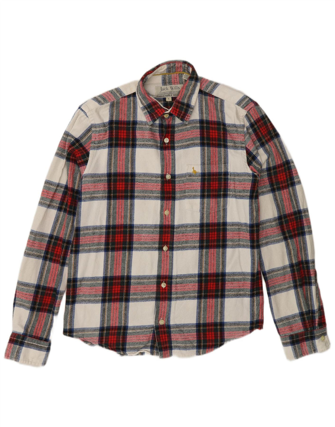 Cămașă de flanel Jack Wills pentru bărbați, bumbac în carouri roșii mici