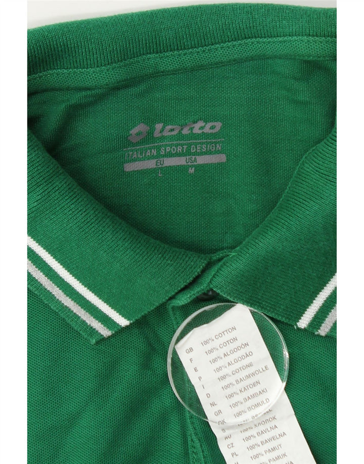 Tricou polo pentru bărbați Lotto, bumbac verde mare
