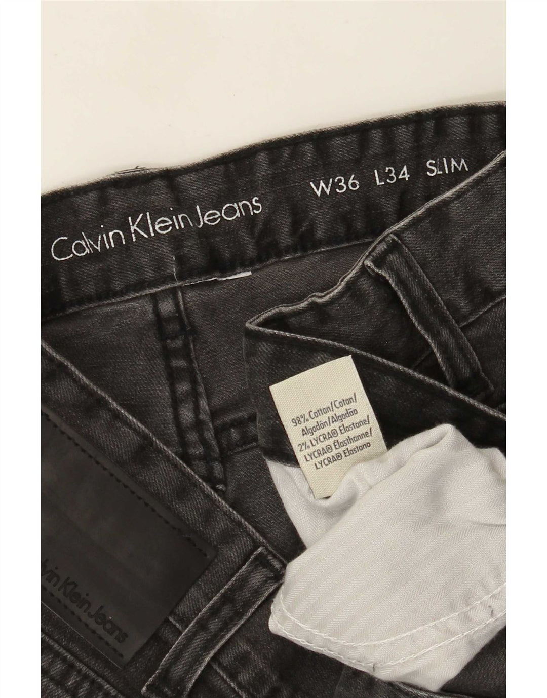 Blugi slim pentru bărbați Calvin Klein W36 L34 bumbac gri