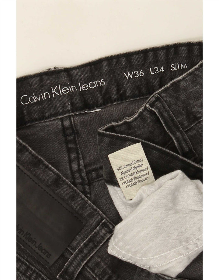 Blugi slim pentru bărbați Calvin Klein W36 L34 bumbac gri