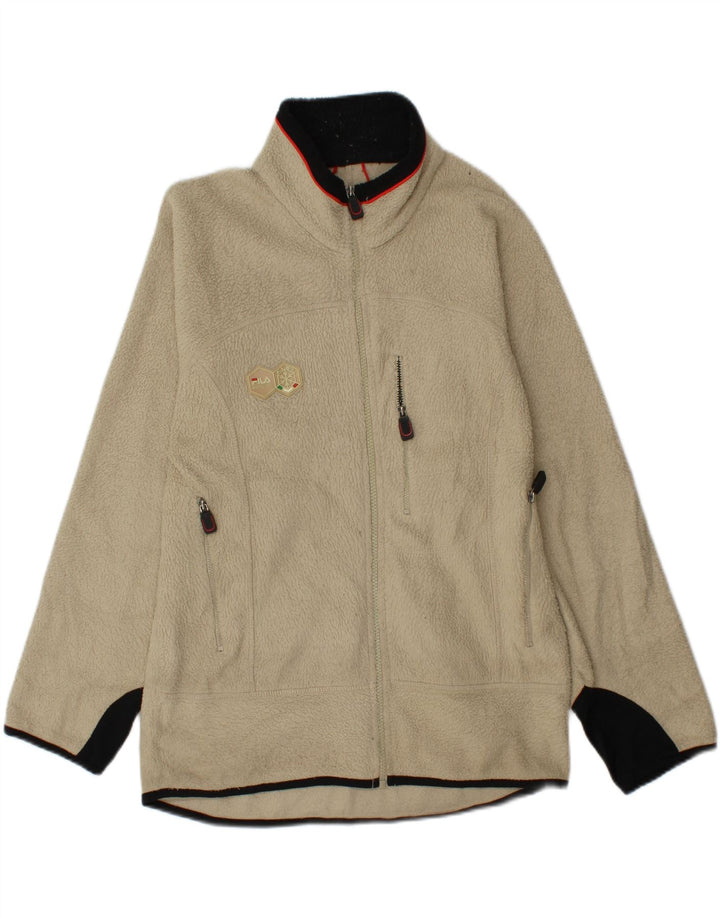 Jachetă pentru bărbați FILA din fleece UK 36, mic, alb, bloc de culoare