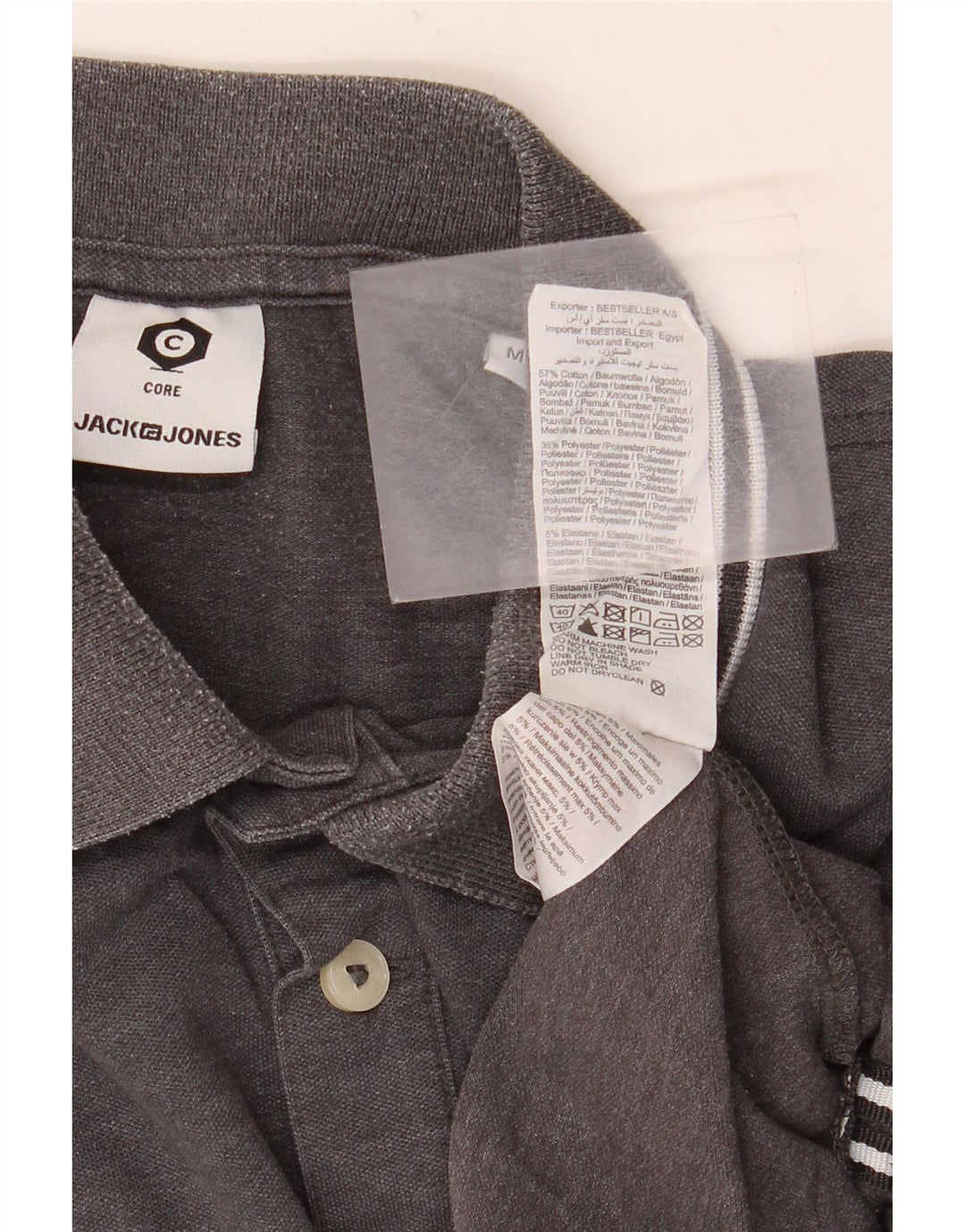 Tricou polo Jack & Jones pentru bărbați, bumbac cu pete gri mediu