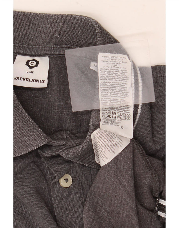 Tricou polo Jack & Jones pentru bărbați, bumbac cu pete gri mediu