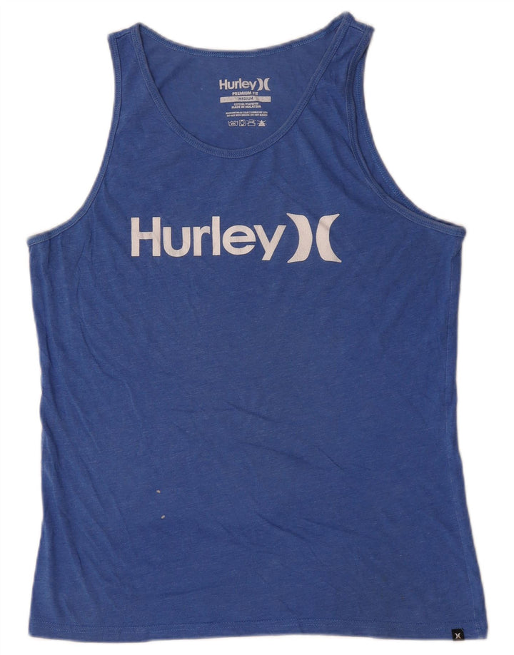 Bluză cu vestă grafică Hurley Premium Fit, bumbac albastru mediu