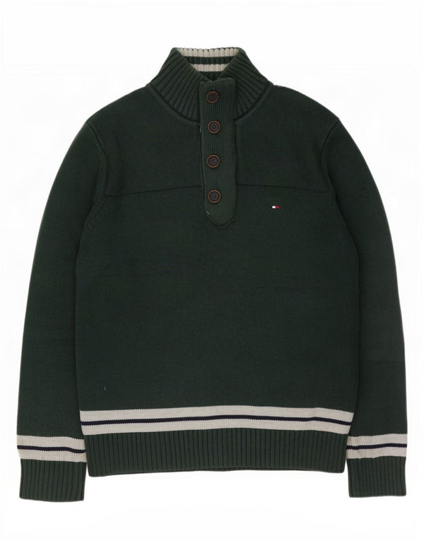 Pulover pentru bărbați Tommy Hilfiger, cu gât cu nasturi, mare, verde