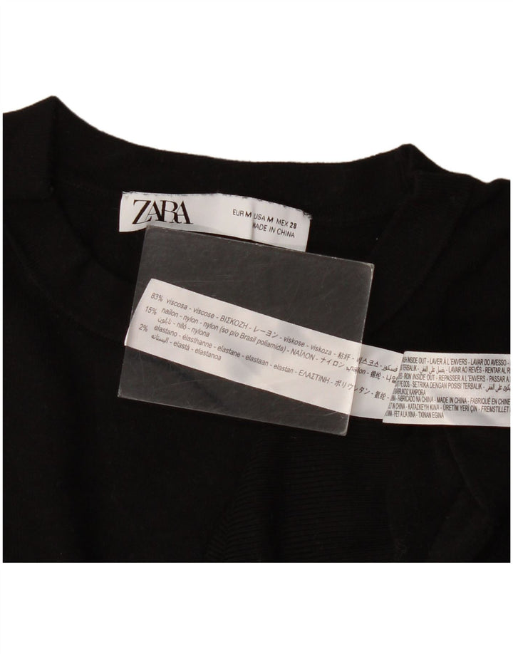 Pulover pentru femei Zara, cu gâtul turn, UK 14 Medium Black Viscose