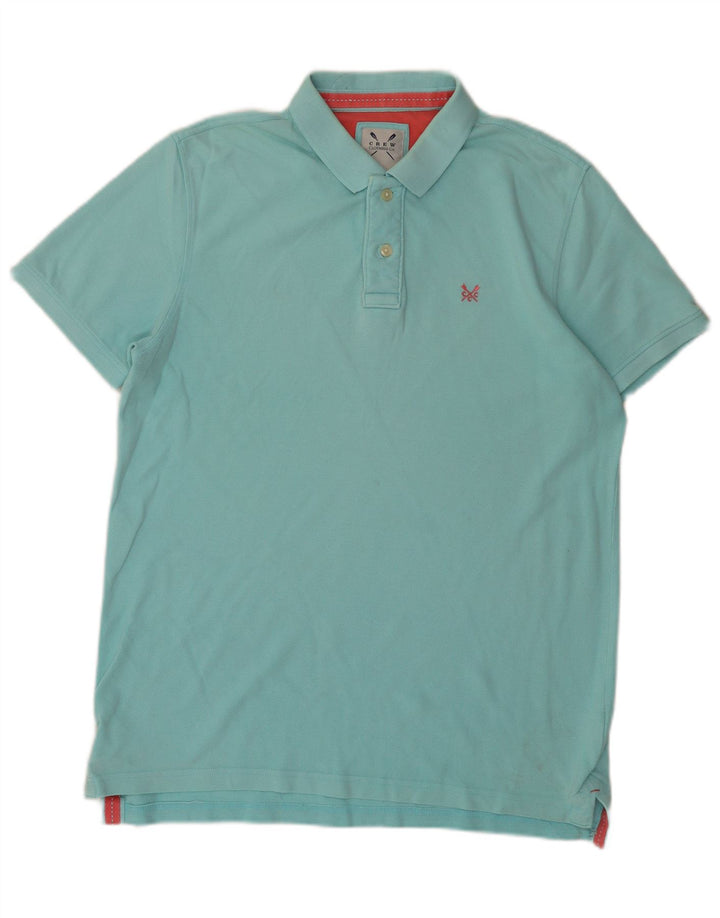 CREW CLOTHING Mens Polo Shirt Medium Turquoise Cotton