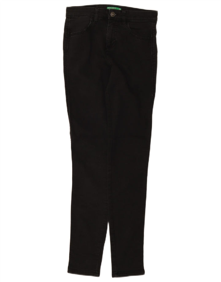 Blugi slim pentru femei Benetton W26 L29 bumbac negru