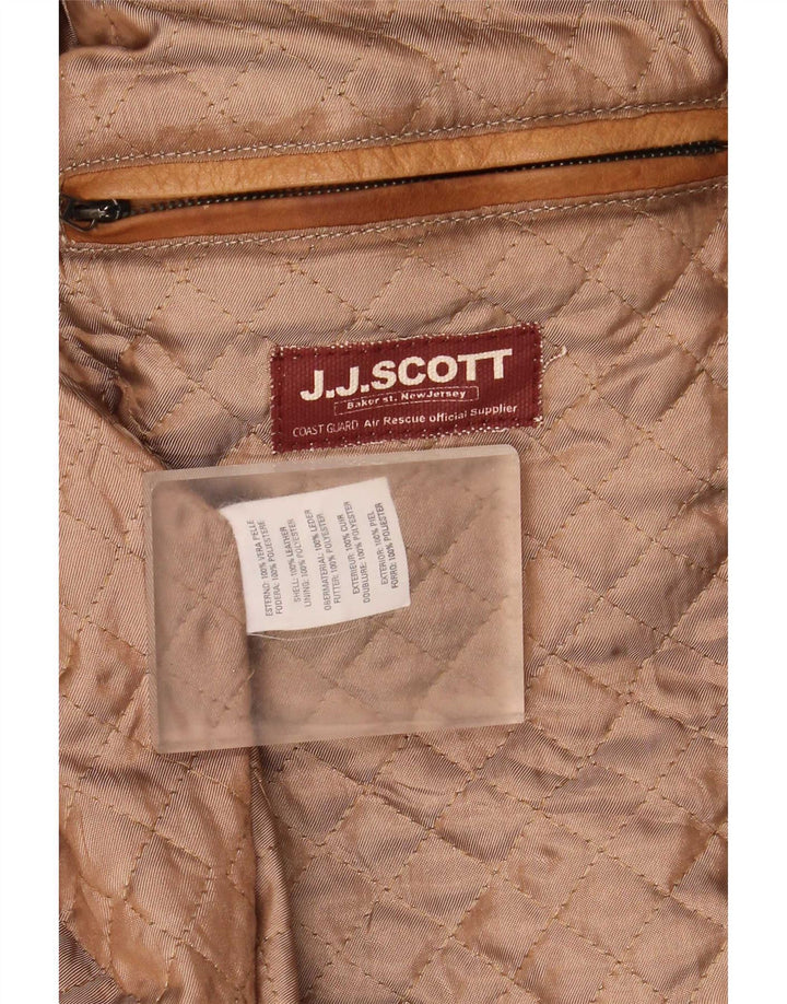 Jachetă din piele pentru bărbați J.J.Scott IT 52 XL Bej