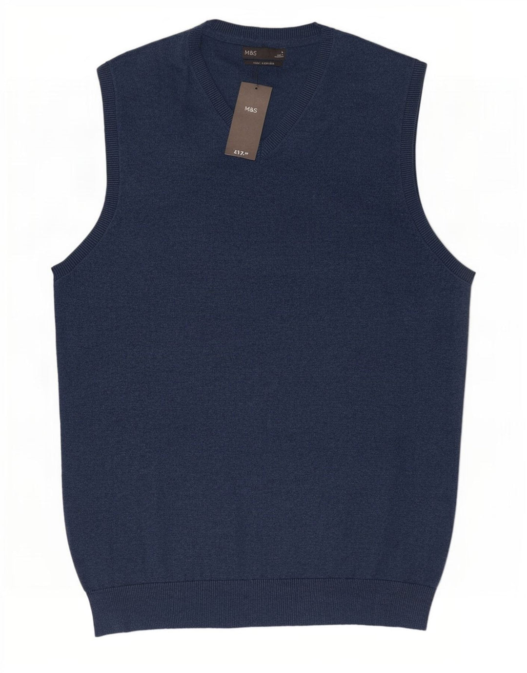 Marks & Spencer Vestă pentru bărbați Tank Top mare din bumbac bleumarin