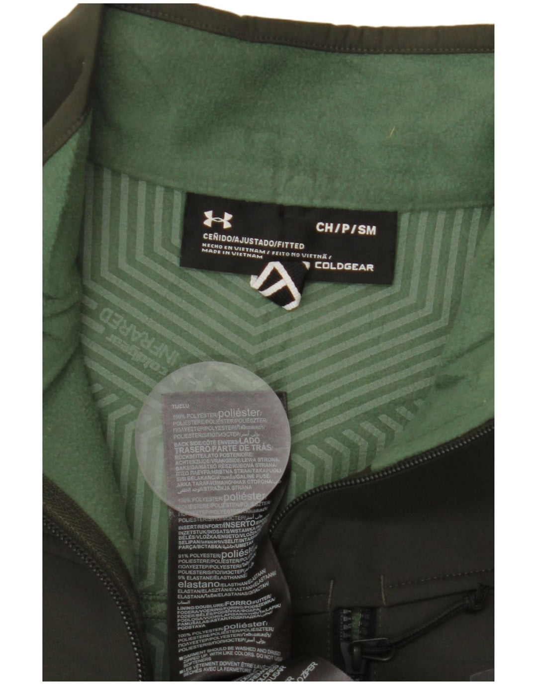 Jachetă de top pentru trening pentru bărbați UNDER ARMOUR Cold Gear, poliester kaki mic