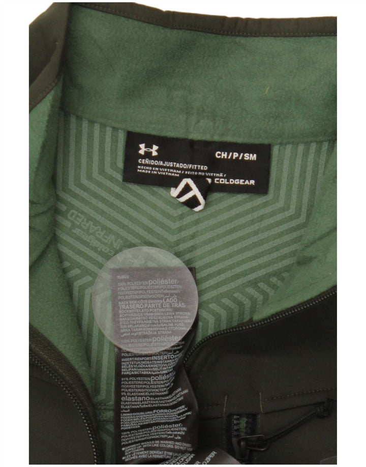 Jachetă de top pentru trening pentru bărbați UNDER ARMOUR Cold Gear, poliester kaki mic