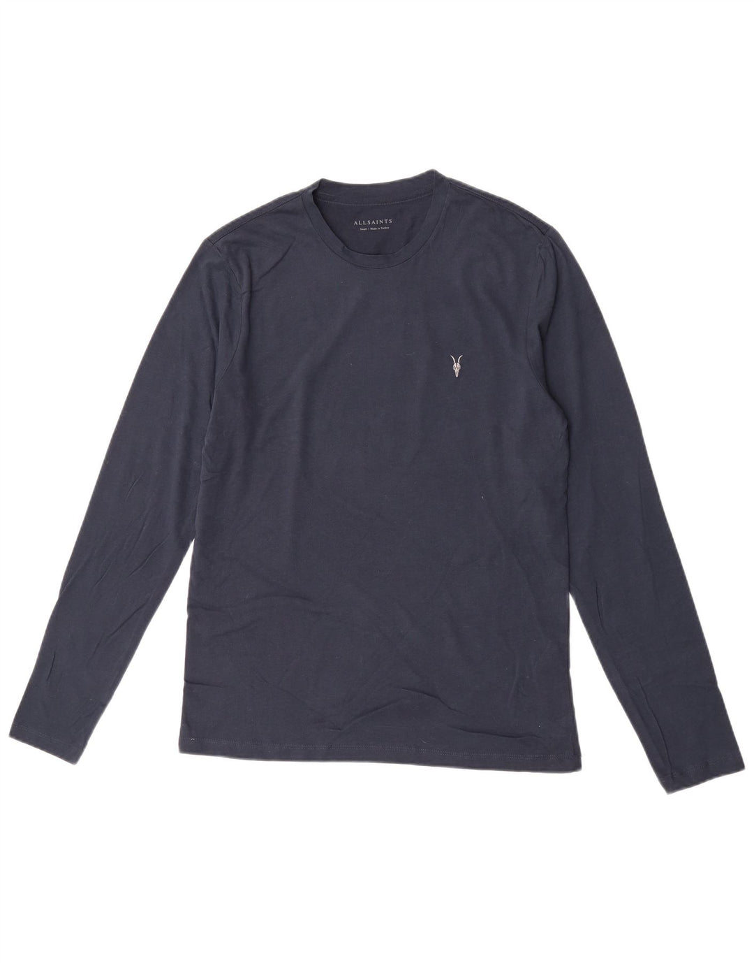 All Saints Top pentru bărbați cu mânecă lungă, mic, bleumarin, bumbac