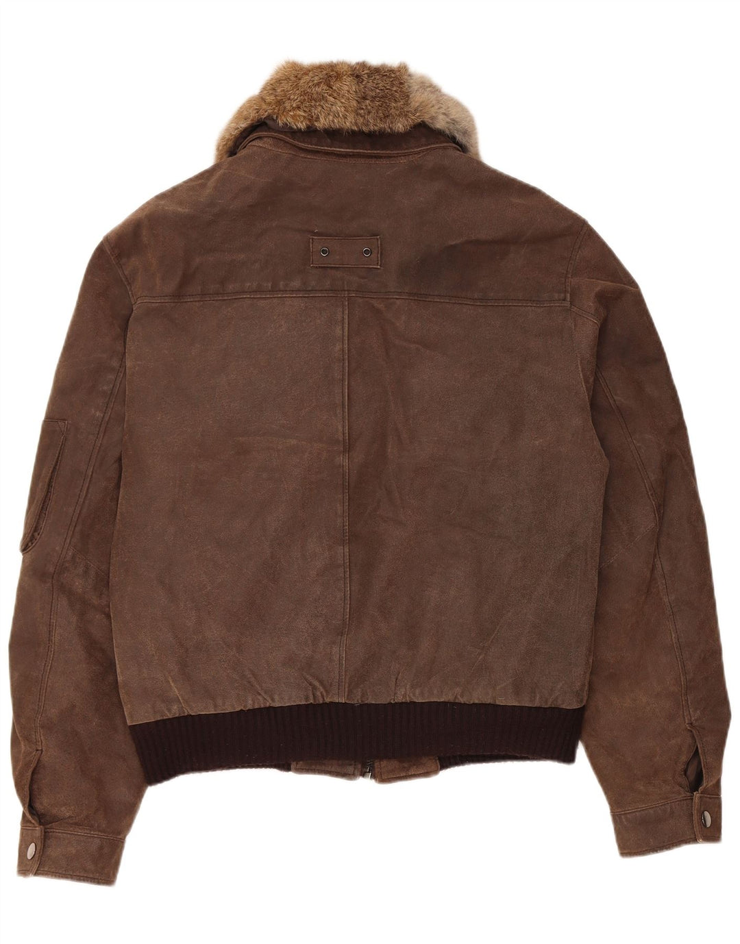 Geaca Bomber din piele intoarsa pentru barbati vintage EU 52 XL din piele maro