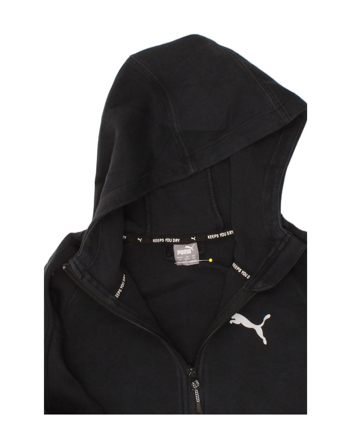 PUMA Boys Zip Hoodie Sweater 9-10 Years  Black Vintage Puma and Second-Hand Puma from Messina Hembry 