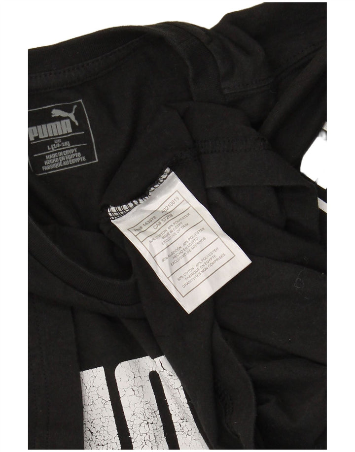 Tricou grafic PUMA pentru băieți Top 13-14 ani mare bumbac negru