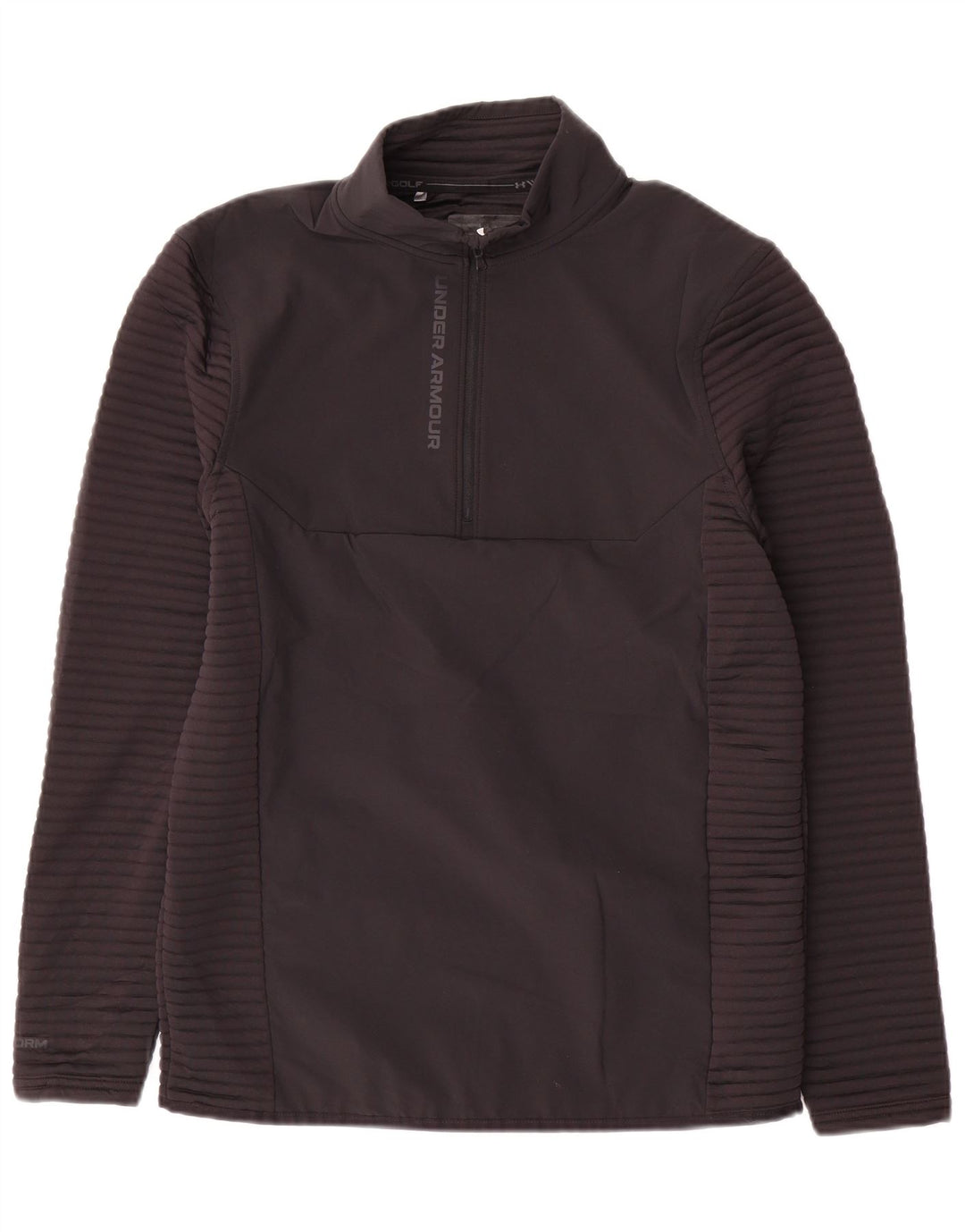 Top de trening Under Armour pentru bărbați, cu fermoar și gât, poliester negru