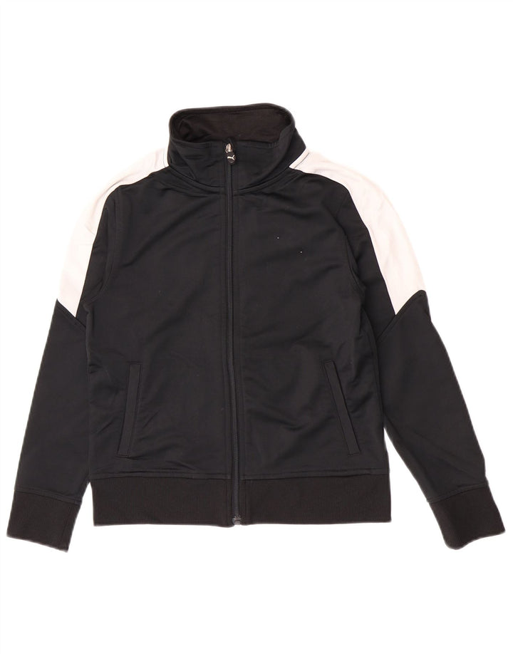 Jachetă de trening Puma pentru băieți, 7-8 ani, poliester color bloc negru mic