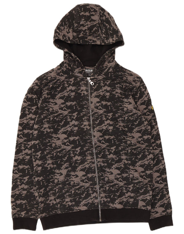 Pulover Lyle & Scott pentru băieți, cu model abstract, cu fermoar, 15-16 ani, negru