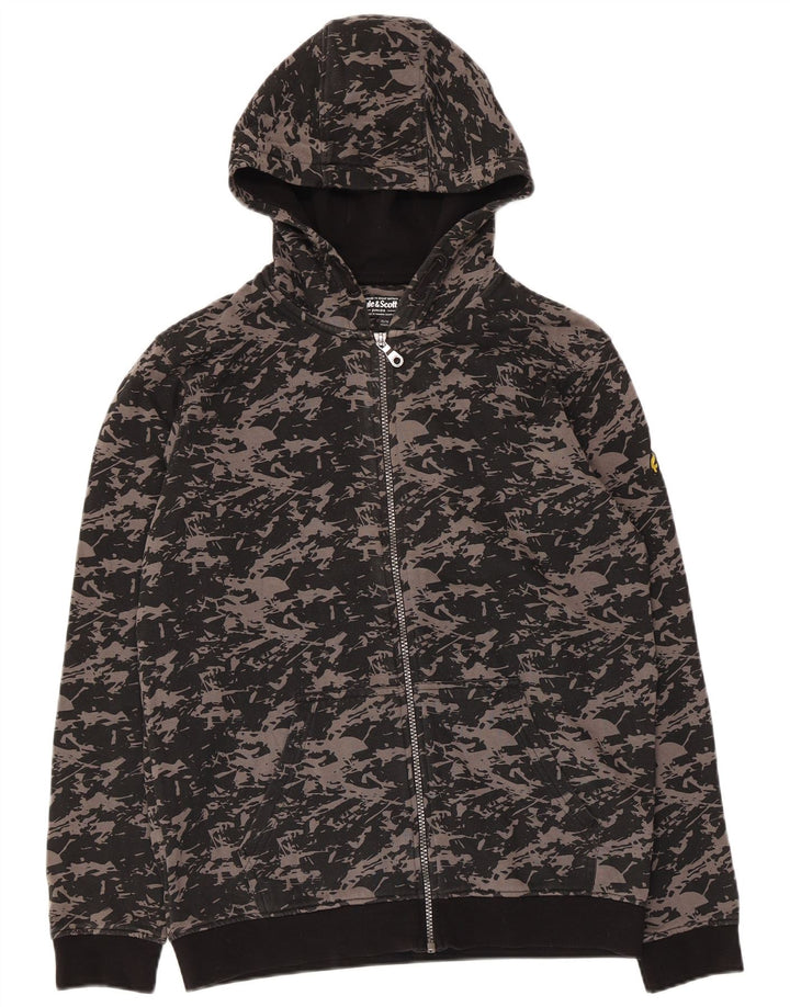 Pulover Lyle & Scott pentru băieți, cu model abstract, cu fermoar, 15-16 ani, negru