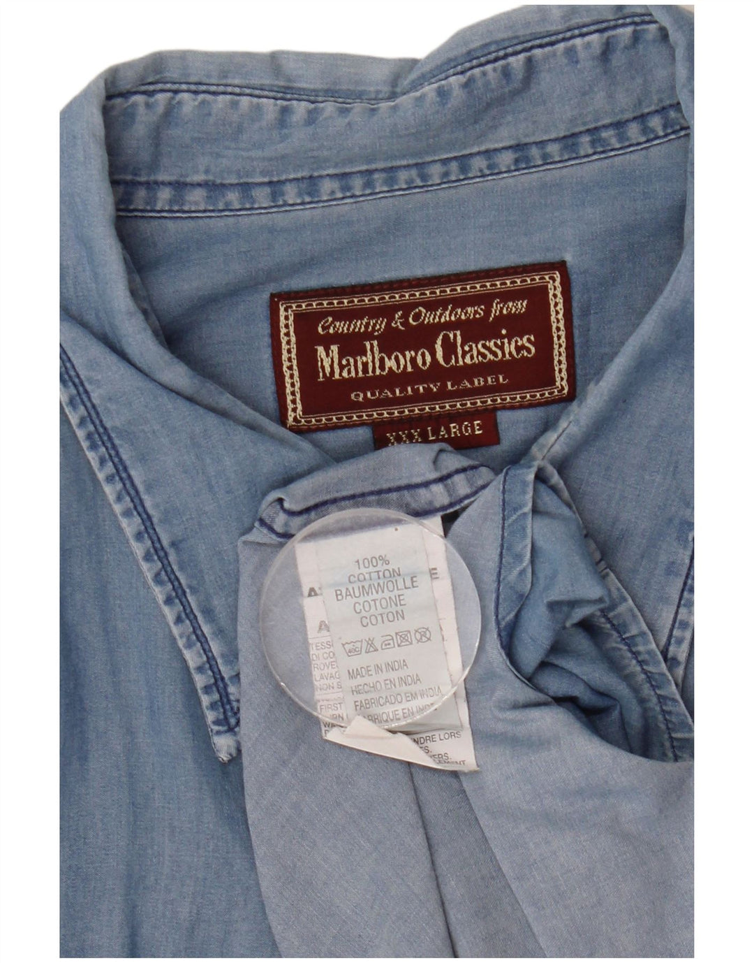 Cămașă pentru bărbați Marlboro Classics 3XL, bumbac albastru