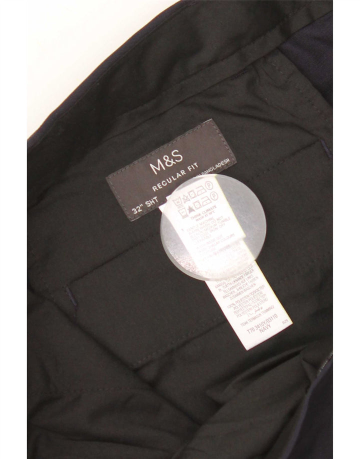 Pantaloni chino pentru bărbați Marks & Spencer, cu ajustare normală, L32 L29, poliester bleumarin