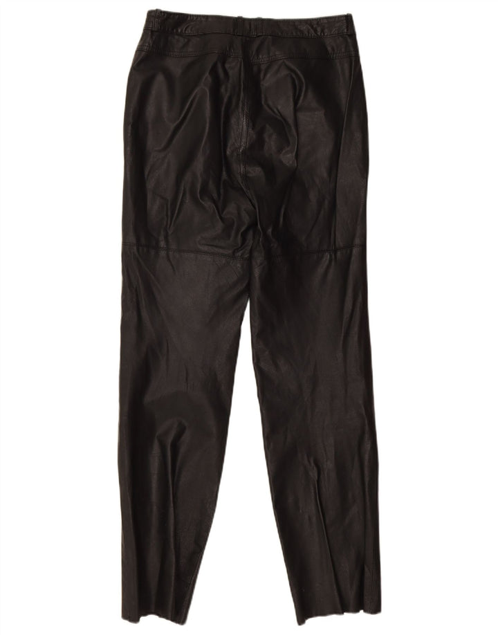 Pantaloni subțiri din piele pentru femei Golden Leaf L26 L28 Negru
