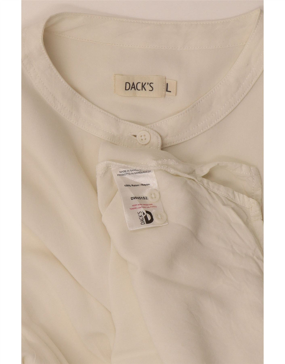 Cămașă cu paragate Dack's pentru femei UK 16, mare, alb, raion