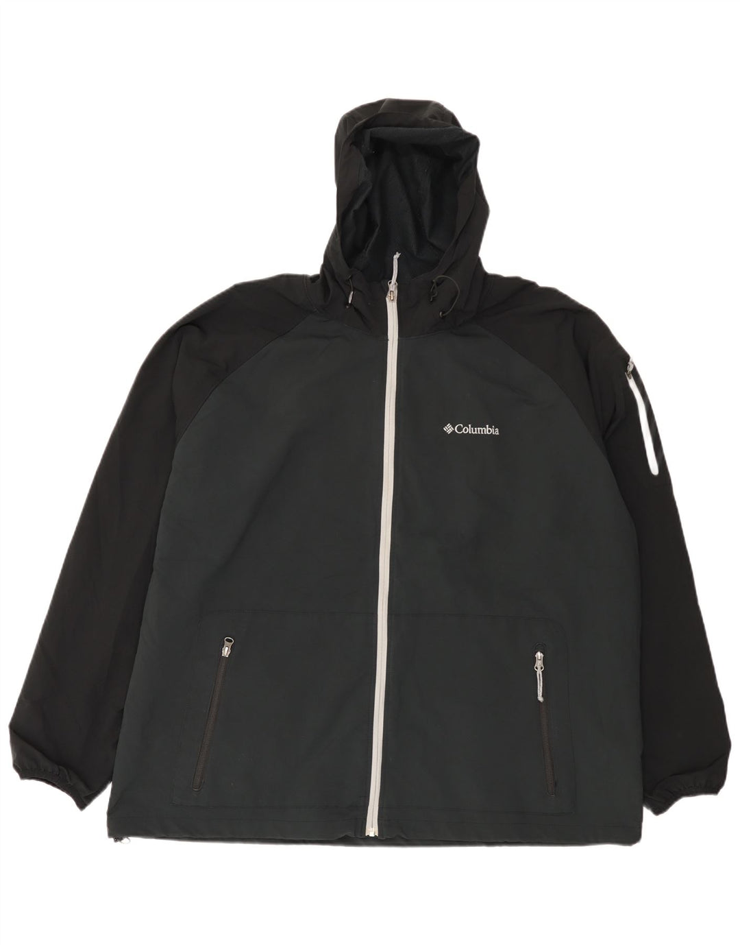 Jachetă de trening Columbia pentru bărbați, cu glugă, 2XL, poliester color bloc negru