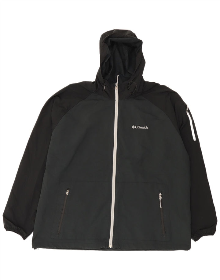 Jachetă de trening Columbia pentru bărbați, cu glugă, 2XL, poliester color bloc negru