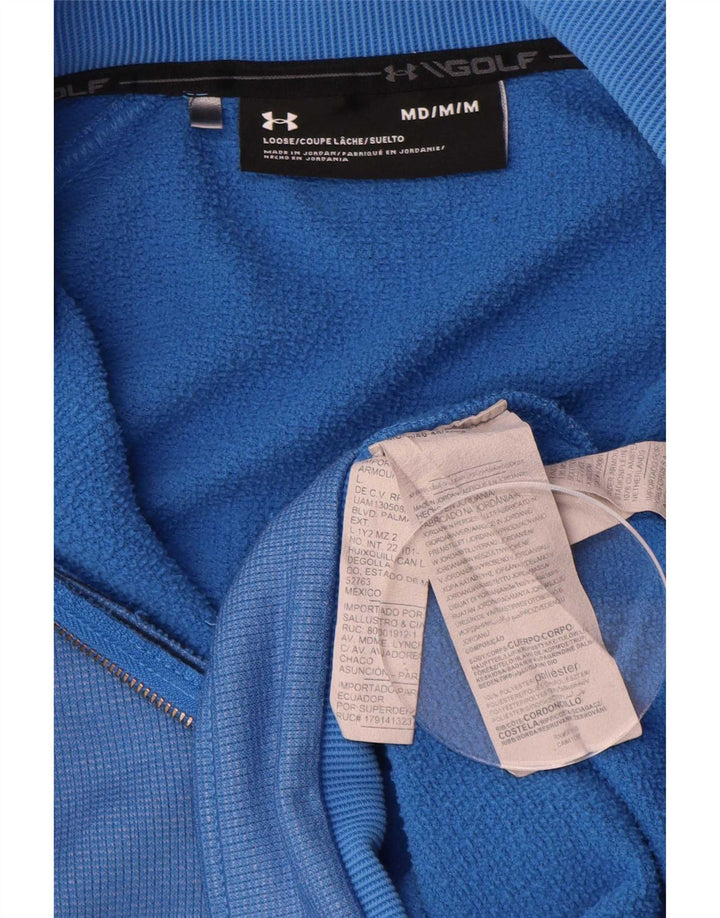 Pulover pentru bărbați Under Armour, cu fermoar și gât, poliester albastru mediu