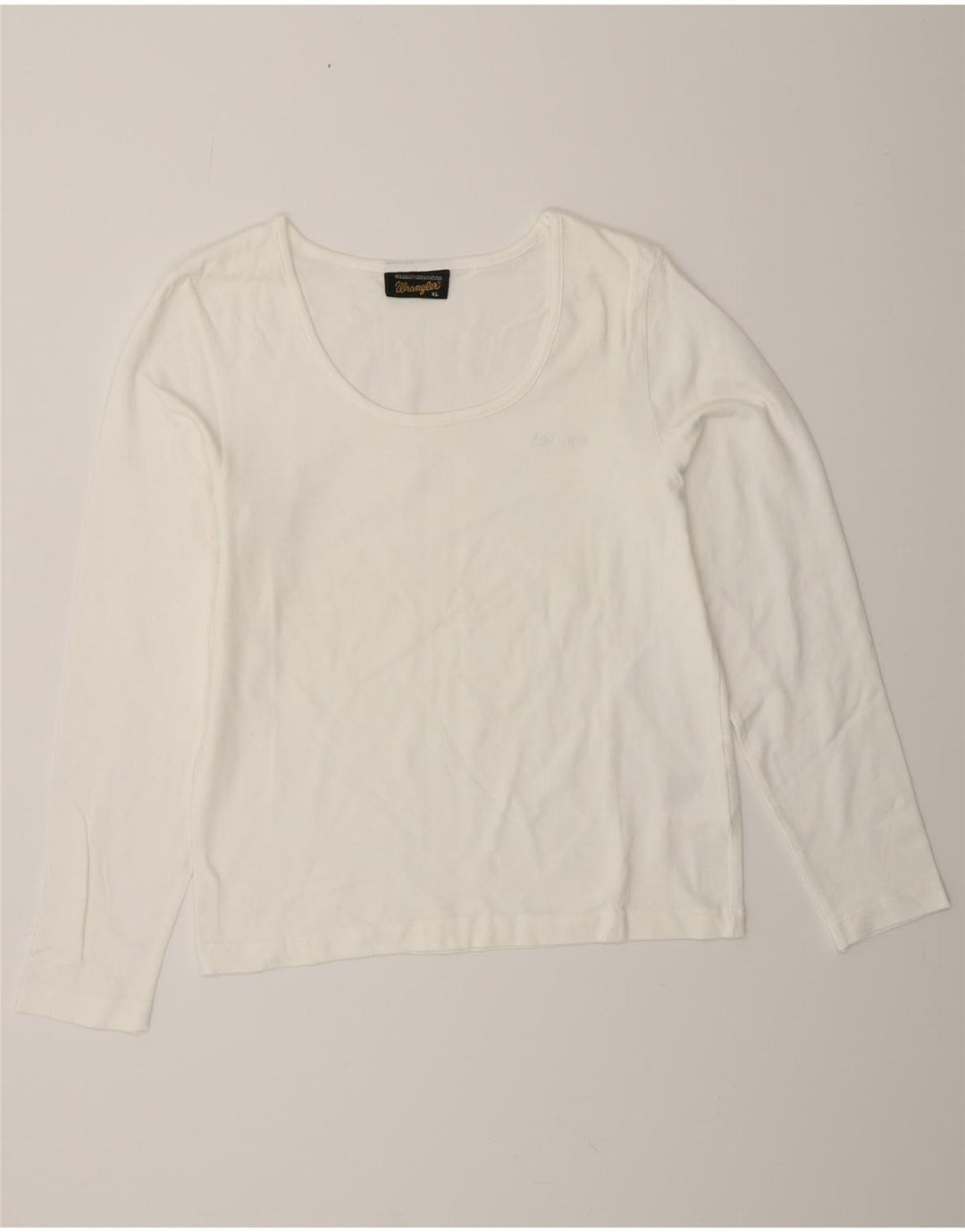 Top pentru femei WRANGLER cu mânecă lungă UK 18 XL, bumbac alb