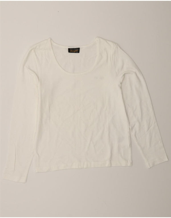 Top pentru femei WRANGLER cu mânecă lungă UK 18 XL, bumbac alb