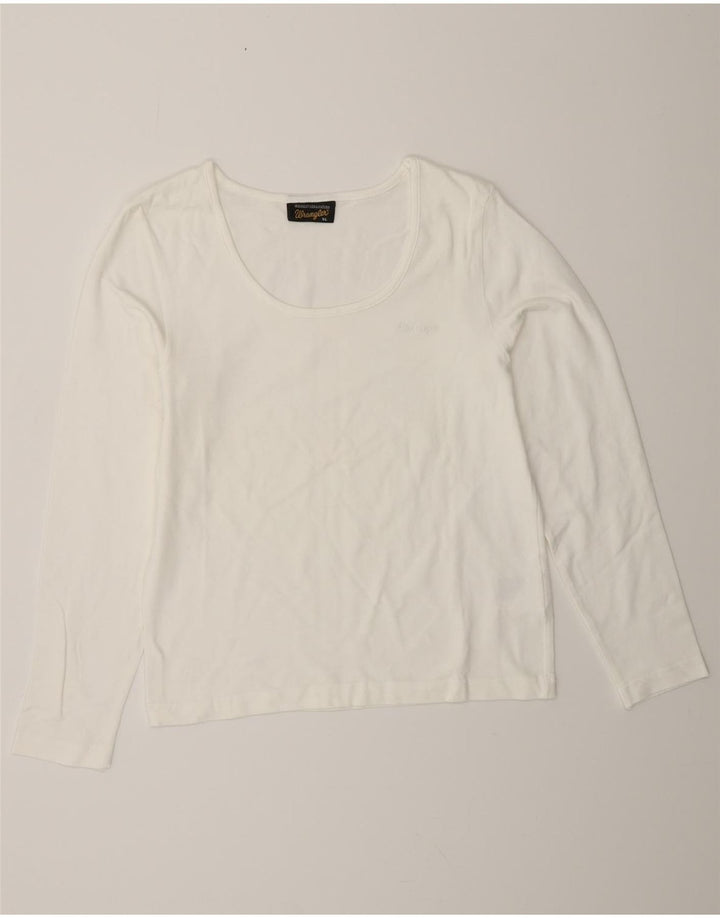 Top pentru femei WRANGLER cu mânecă lungă UK 18 XL, bumbac alb
