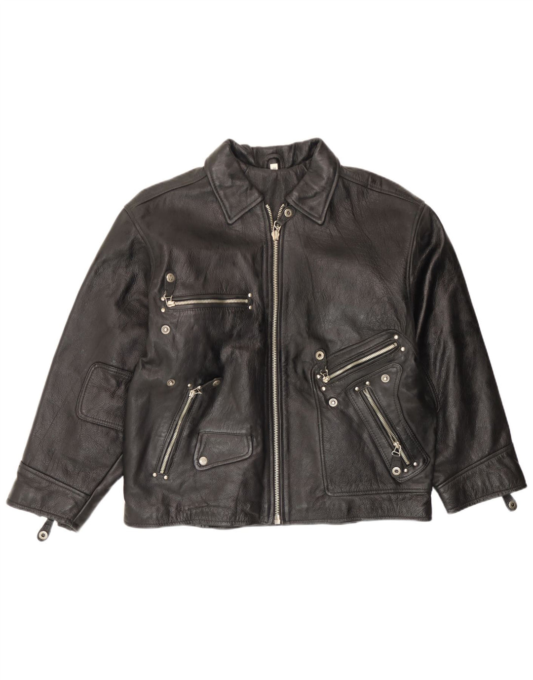 Jachetă din piele vintage pentru bărbați EU 54 2XL din piele neagră